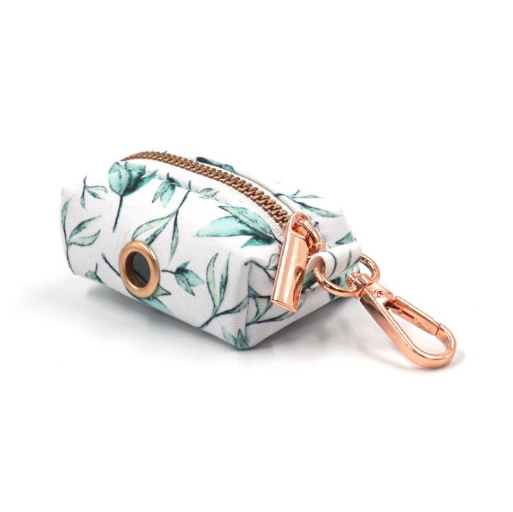 Summer Leaves Custom Dog Collar and Lead Set with Poop Bag