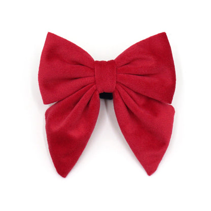 Velvet dog sailor bow
