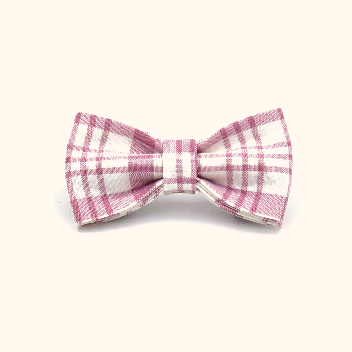 Pink plaid matching bowtie