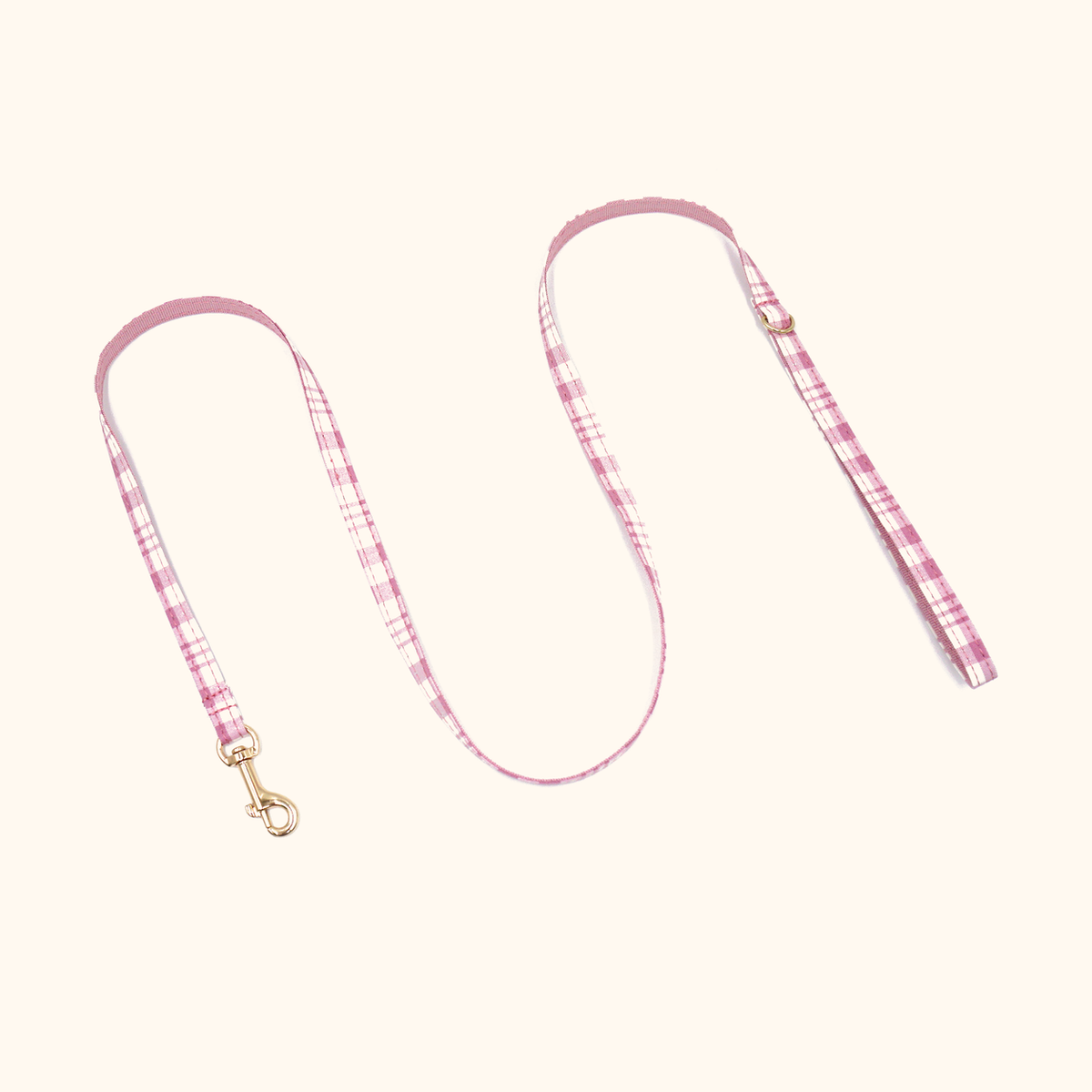 Pink plaid matching cat leash