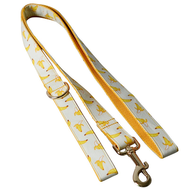 Banana Dog Harness, Custom Yellow Personalised Cute Dog Collar, Bowtie, Dog Leash, Step In Small Medium Large Dog Harness