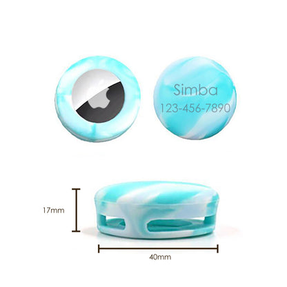 Personalised Airtag Holder Collar Attachment, Silicone Shell Cover for Airtag Cat and Dog Collar, Blue, Red, Green *AirTag not included
