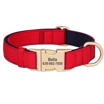 Personalised Waterproof Dog Collar, Custom Name Collar in Red, Pink, Black, Blue, Purple, Gold dog collar, Soft Padded Luxury Dog Collar, AU