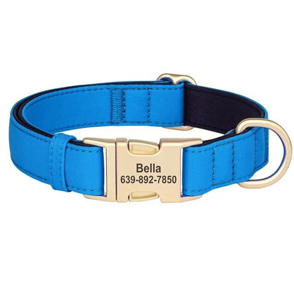 Personalised Waterproof Dog Collar, Custom Name Collar in Red, Pink, Black, Blue, Purple, Gold dog collar, Soft Padded Luxury Dog Collar, AU