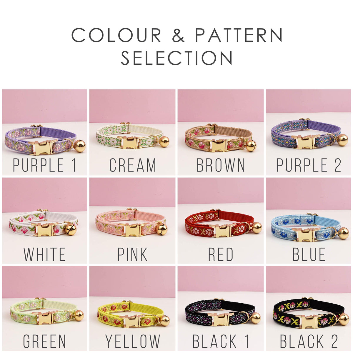 Personalised Embroidery Cat Collar, Custom Tag, Custom Cat Collar with Bell or Leash, Collar for Male Cat, Engraved Name on Puppy Collar