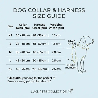 Personalised Dog Collar & Harness Set - Khaki Plaid (Light Blue Theme)