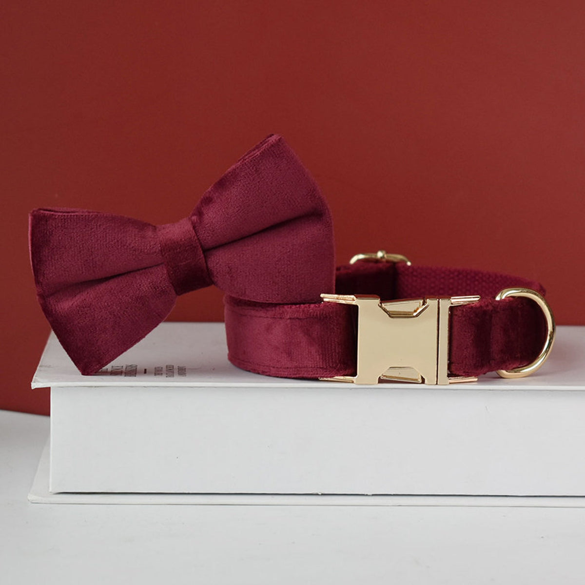 burgundy dog collar