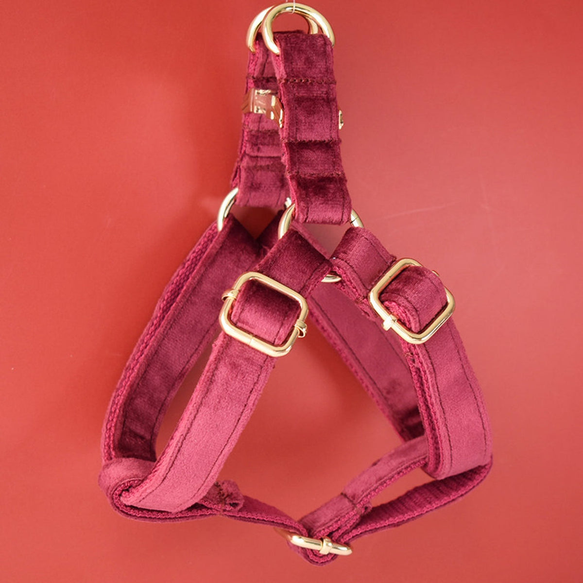 Personalised Thick Velvet Burgundy Dog Collar and Lead Set, Matching Bowtie