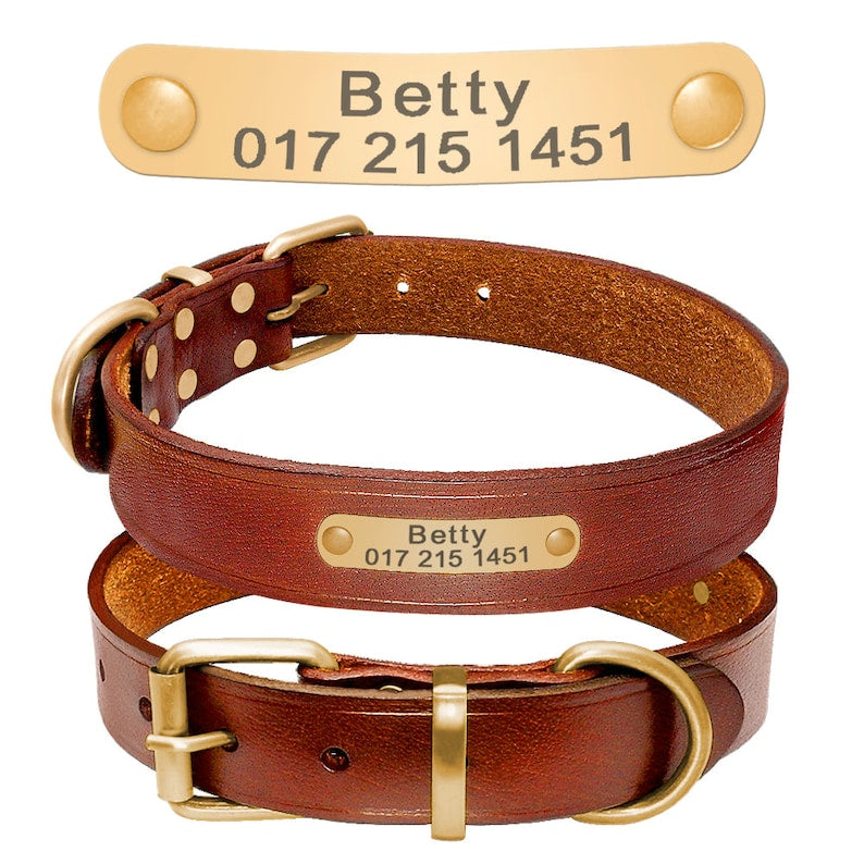 Genuine Leather Personalised Dog collar