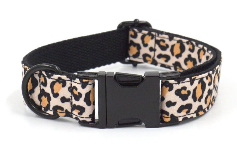 Brown Leopard Dog Collar Bow Tie Set