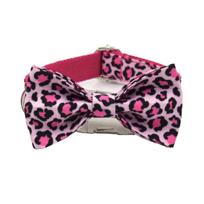 Personalised Pink Leopard Dog Collar Set