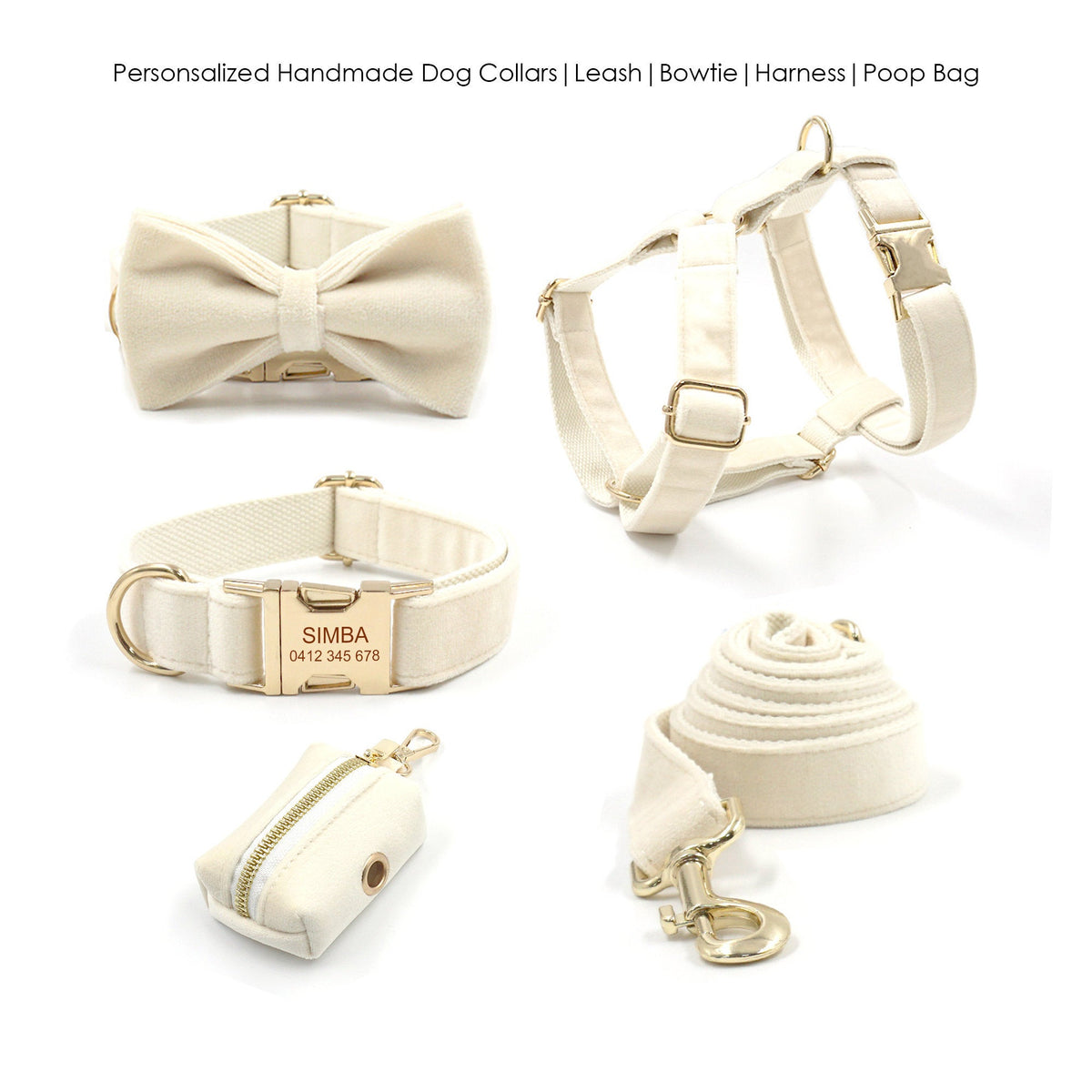 Cream White Dog Matching Combo Set
