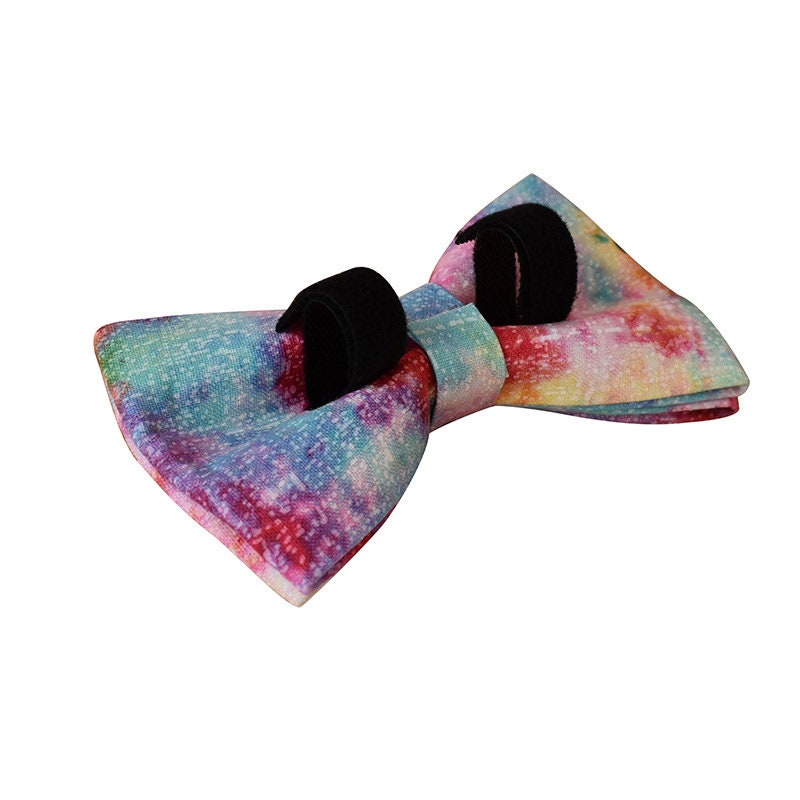 Pink Nebula Tie Dye Dog Collar and Leash Set, Step in Harness, Dog Bow