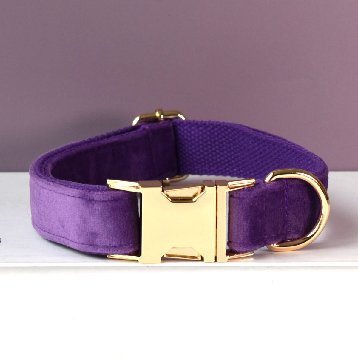 Purple Personalised Dog Collar Combo Set, Matching Bowtie, Leash and Harness