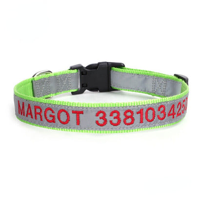 Personalised Reflective Lightweight Dog Collar, 13 Colors, Small to Large Dogs