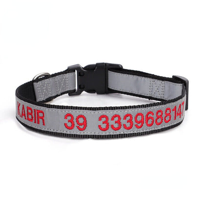 Personalised Reflective Lightweight Dog Collar, 13 Colors, Small to Large Dogs